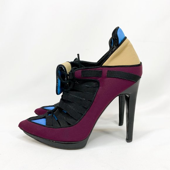 PIERRE HARDY Colorblock Textile Strappy Heels - Picture 6 of 8
